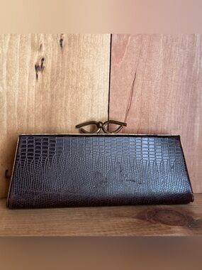 Vintage Eye Glasses Case, Spectapurse, Faux Alligator Satin Lined
